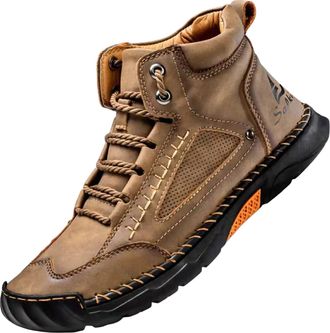 Generic Boots, Mens Comfortable Handmade Leather Boots, Waterproof, Arch Support, Spacious Toe Box Outdoor Leather Shoes