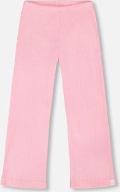 Deux par Deux Crinkle Jersey Flared Bottom Leggings in Pink at Nordstrom, Size 18M