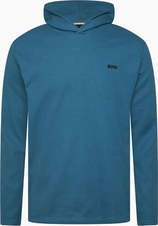 HUGO BOSS Mens Waffle Hooded Pyjama T-Shirt - Blue - Size: 38