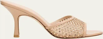 Stuart Weitzman 85mm Bareitall Mesh and Leather Sandals