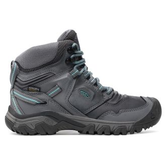 Keen Ridge Flex Mid WP Leather Textile Womens Ankle Boots - Steel Grey Porcelain - Size:UK 5