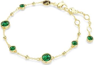 Swarovski Gold-Tone Plated Round Cut Imber Bracelet