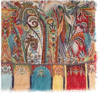 Etro Patroon Sjaal - Dames - Sjaals - Veelkleurig - ONE Size - Linnen - Accessoires
