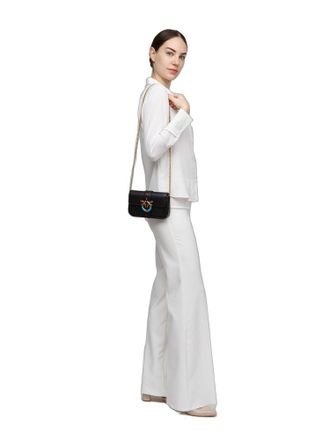 Pinko Womens Shoulder Bag Black Calf Leather Shoulder-bags