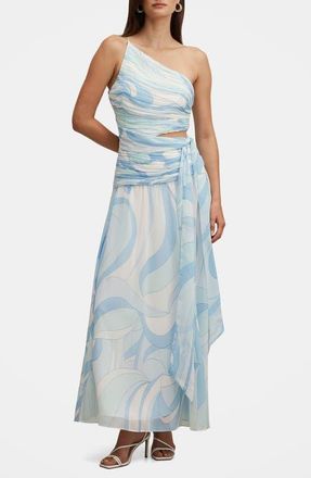 Ever New Connie Ruched Asymmetric Dress in Mint Tavira at Nordstrom, Size 12