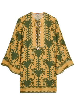 Johanna Ortiz Wild Savannah Printed Linen Tunic - Yellow - 6 (UK10 / S)