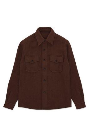 Fortela Kenny Wool Overshirt in Brown at Nordstrom, Size Medium Eu