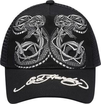 Ed Hardy Duo Snake Twill Front Mesh Trucker - Accessories - unisex - Negro - ONE SIZE