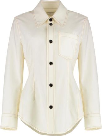 Bottega Veneta Dames, Blouses & Shirts, Beige, Maat: XS Wol