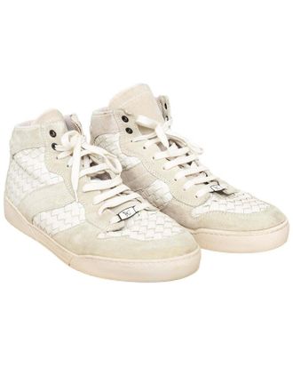 Bottega Veneta Mens Suede Intrecciato Leather Sneakers - 20 (Authentic Pre- Loved)