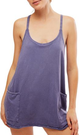 Free People FP Movement Hot Shot Racerback Romper in Blue Indigo at Nordstrom, Size X-Small