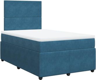 vidaXL Cama Box Spring Con Colch&oacute;n Terciopelo Azul Oscuro 120x200 Cm Vidaxl