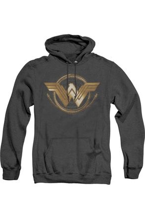 Gildan Wonder Woman Movie Lasso Logo Adult Heather Hoodie / Hooded Sweatshirt