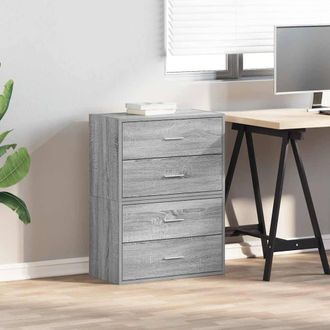 Berkfield Home Durable Cabinets with 2 Drawers 2 pcs Grey Sonoma 60x31x40 cm Eng | Size: 60 x 31 x 40 cm