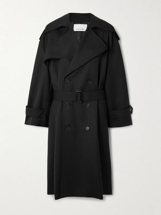 Frankie Shop Trench Doppiopetto Oversize Con Cintura Dursley - Nero