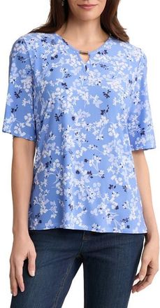 Jones New York Double Keyhole Top in Blue Horizon Multi at Nordstrom, Size X-Large