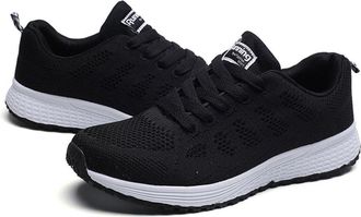 Generic Arch Support Trainers Women Wide Fit Casual Lace up Athletic Sneakers Lightweight Low Top Fashion Trainers Comfortable Memory Foam Walking Shoes Non S