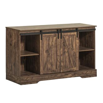 SoBuy Aparador Recibidor Con Puerta Corrediza De Granero, Compartimento Abierto Armario De Almacenamiento Para Comedor Sal&oacute;n Cocina 120 X 40 X 70 Cm Fsb60-n