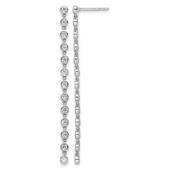 Diamond2Deal 14k Gold 5/8 ct Lab Grown Diamond Graduated Dangle Earrings VS Clarity, D-E Color
