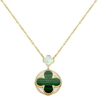 Italian Gold, Inc 14K Gemstone Clover Pendant