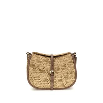 Etro Raffia Crochet Pony Shoulder Bag