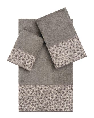 Linum Home Textiles 100% Turkish Cotton 3Pc Embellished Towel Set