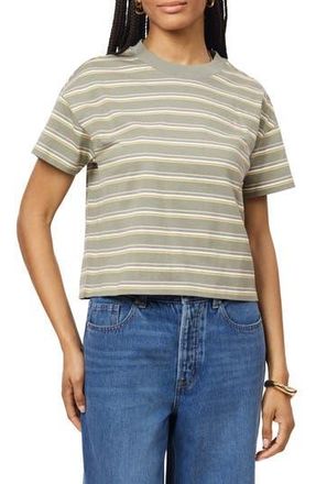 Scotch & Soda Boxy Yarn Dye Stripe T-Shirt in Vetiver Whitecap Rose at Nordstrom Rack, Size X-Large