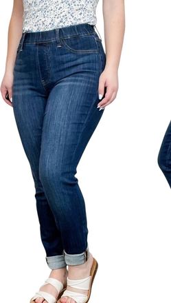 Judy Blue Gracie High-Rise Slim Fit Pull On Jeans In Dark Wash