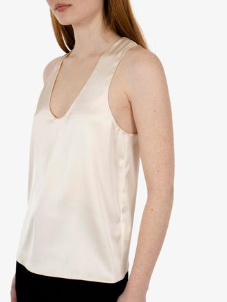 Patrizia Pepe Top in raso warm ivory
