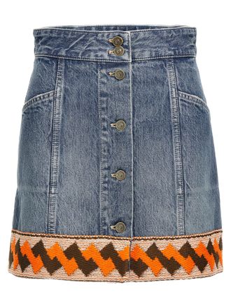 Valentino Garavani Multicolor Cotton Long Womens Skirt