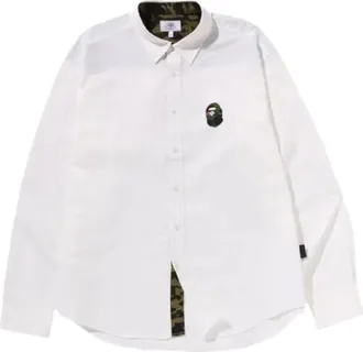 A Bathing Ape 1st Camo One Point Relaxed Fit Shirt White 1M30-131-005-WHITE