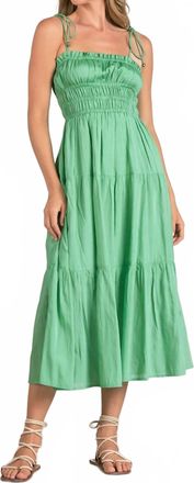 Elan Smocked Midi Dress In Mint