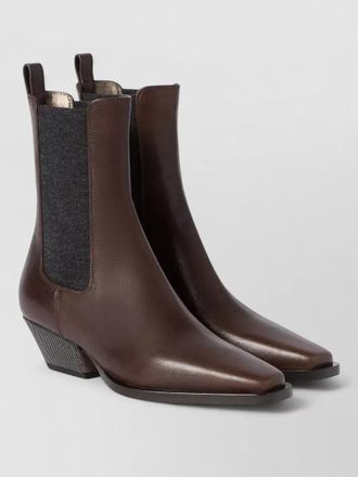 Brunello Cucinelli leather heeled boots
