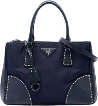 Prada Pre-owned Satchel - Dames - Vintage Handtas - Blauw - ONE Size - Leer - Vintage