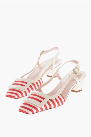 Roger Vivier Pumps in Canvas LACQUERED con Motivo Awning 5cm taglia 38