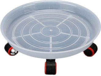OEM Plateau Para Maceta - Di&aacute;metro Interior 18 Cm - Base M&oacute;vil Con Ruedas 360&deg; - Blanco - 1 Unidad