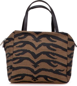Fendi Pre-owned Womens Vintage Tiger Stripe Tote - Tan Textile - One Size