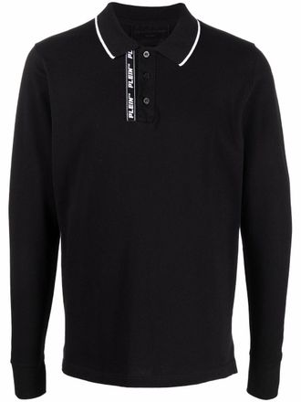 Philipp Plein logo embroidered polo shirt - Black