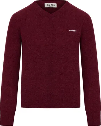 Miu Miu V-NECK WOOL SWEATER - Miu Miu - Woman