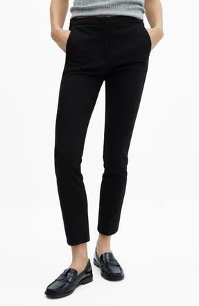 Mango Slim Fit Crop Pants in Black at Nordstrom Rack, Size 2