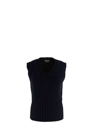 Tom Ford Black Wool Knitted Vest Size S