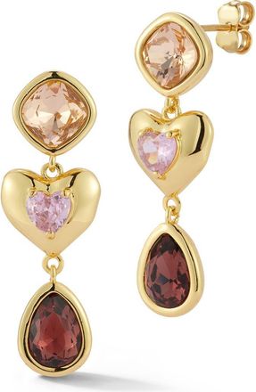 Chloe and Madison Heart Drop Earrings in Gold at Nordstrom Rack