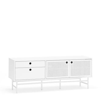 Teulat Mueble de tv 2 puertas 2 cajones blanco