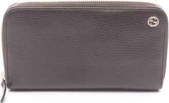 Gucci Brown Leather Long Wallet (Bi-Fold) (Pre-Owned)