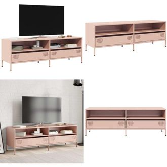 vidaXL Mobile TV Rosa 135x39x43,5 cm in Acciaio Laminato a Freddo - Armadio TV - Armadio in acciaio
