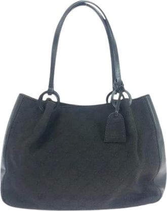Gucci Pre-owned Shoulder Bags, female, Black, Size: ONE SIZE Pre-owned Canvas Shoulder Bag