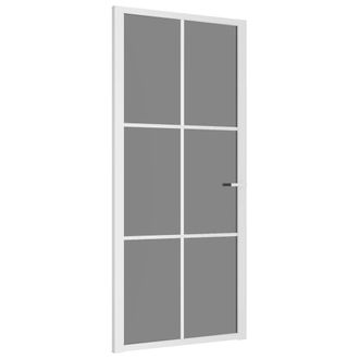 vidaXL Vidaxl - Puerta Interior Vidrio Egs Y Aluminio Blanco 93x201,5 Cm