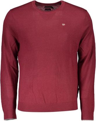 Napapijri Rode Gebreide Trui Eigentijdse Stijl - Heren - Ronde hals truien - Rood - 2XL - Truien & Vesten