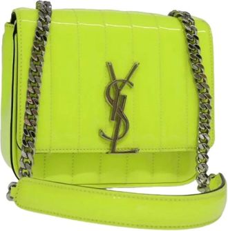 Saint Laurent Pre-owned Cross Body Bags, female, Yellow, Size: ONE SIZE Pre-owned Enamel Shoulder Bag