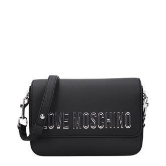 Love Moschino Damens Umh&auml;ngetaschen Polyurethan Schwarz/Silber